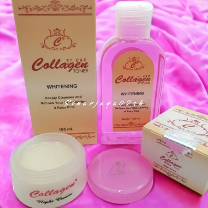 Paket Cream MALAM collagen + Toner whitening ORIGINAL