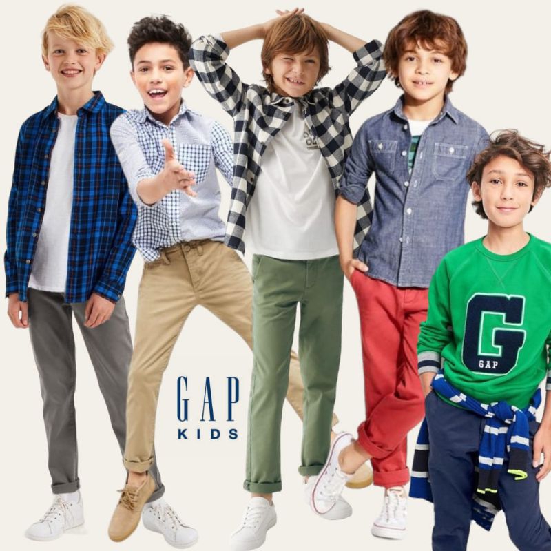 Celana Panjang Anak Laki-laki Twill Chinos Reguler GAP KIDS Size 5-16Y