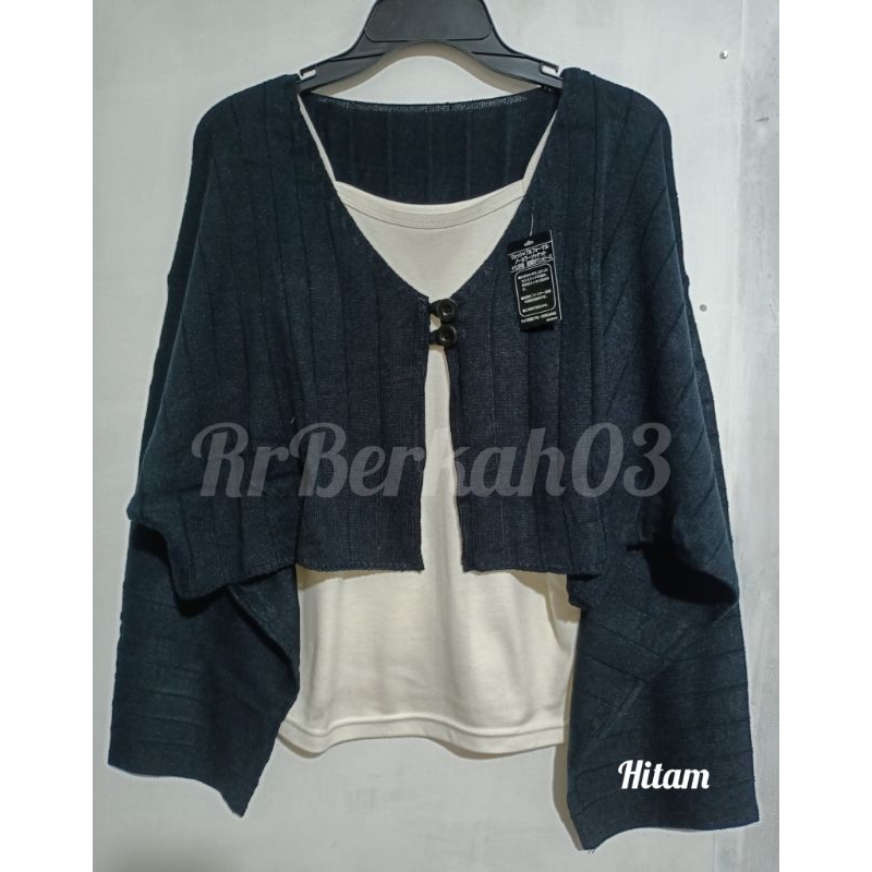 Cardigan Model Batwing Kancing Oversized Premium