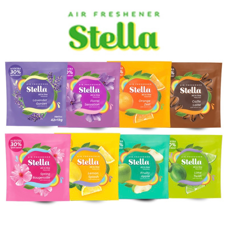 Stella Pengharum Ruangan/Stella Air Freshener All in One 42 gr+13 gr stella box matic set+refill