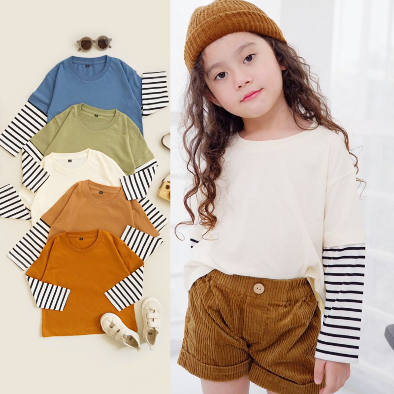KAITA TEE | Kaos Oversize Anak Unisex Stripe 1 - 6 Tahun