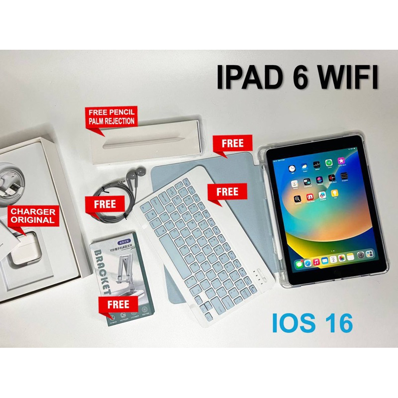 IPAD 6 FULLSET + BONUS COCOK UNTUK DESIGN &amp; KULIAH ( ios terbaru )