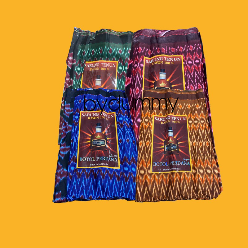 Distributor Sarung Goyor Printing Asli merk Botol Perdana jumbo murah motif mirip sarung juara dunia