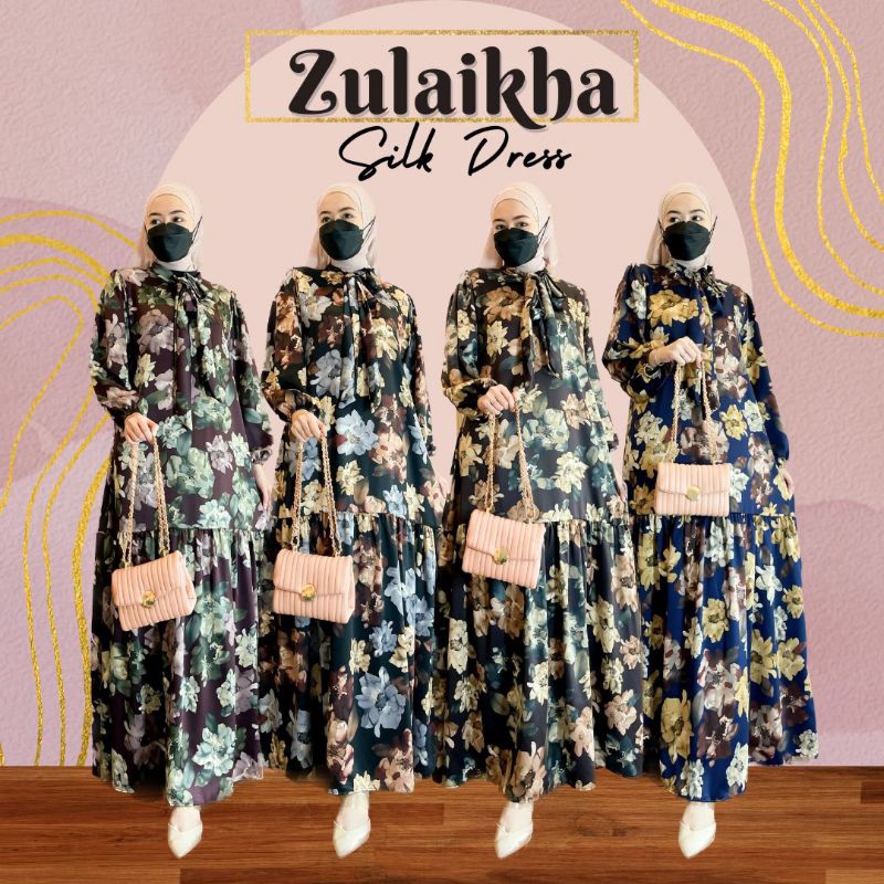 Zulaika Silk Dress / Dress Wanita / Dress Code / Atasan Wanita Dior Silk / Gamis / Blouse / Tunik