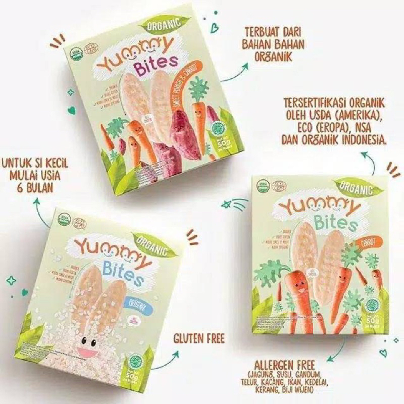 Yummy Bites Organic Rice Cracker 6 bulan ke atas Snack bayi Cemilan bayi