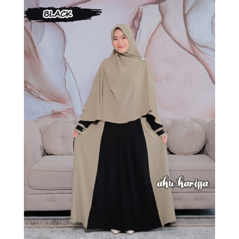 Gamis set Khimar ALUNA JANETHA aku karissa original terbaru Itycrepe cringkle berlabel terbaru plat depan akukarissa branded modis modern