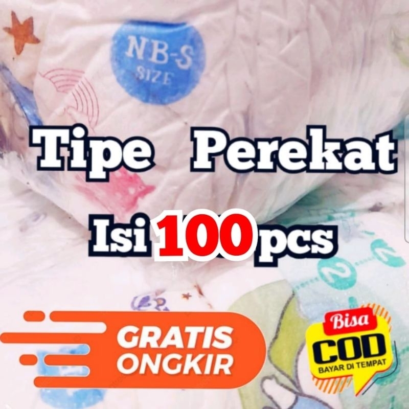 Popok ecer size NB S 100 pcs perekat