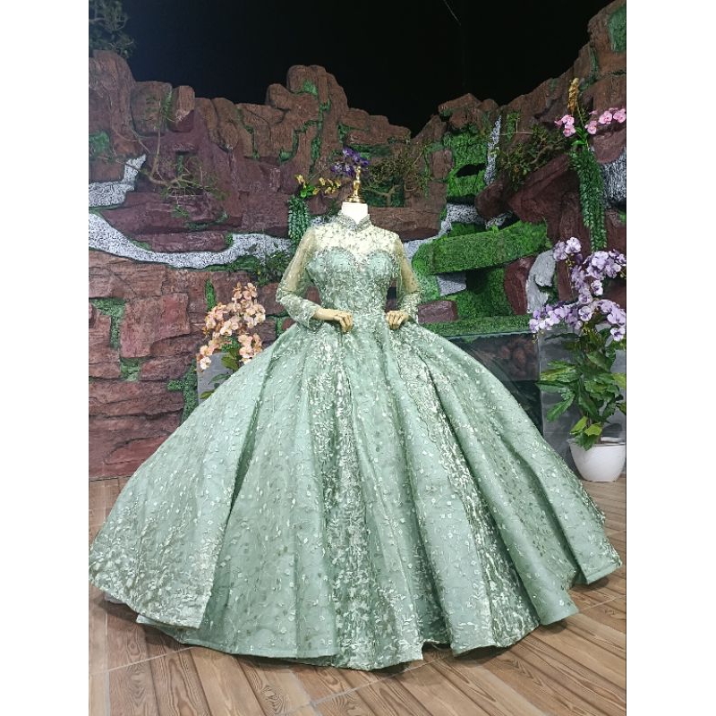 gaun krinolin mur,mer