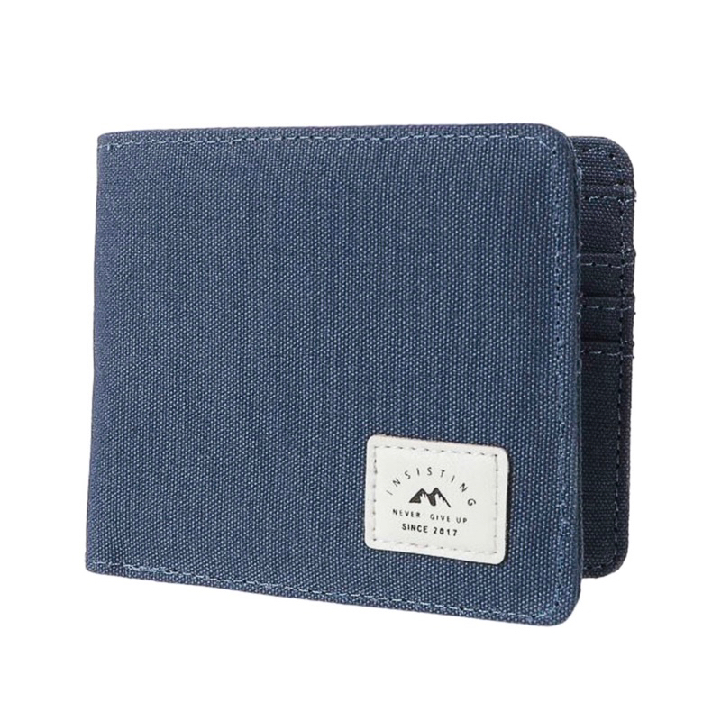 MEN'S COOL WALLET WITH WOVEN LABEL MINISO DOMPET PRIA LIPAT DUA BLACK BLUE