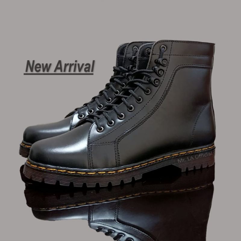 Sepatu Boots Pria Fashion Classic Style Kulit Asli Warna Hitam Size 39-44 Premium Quality