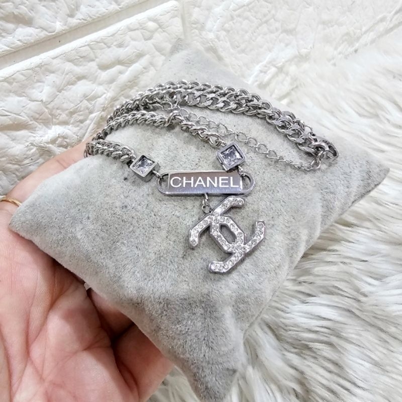Gelang Kaki Titanium Asli silver kilau Mirip emas asli Premium Quality Anti karat anti alergi Stainless steel ori Gk292