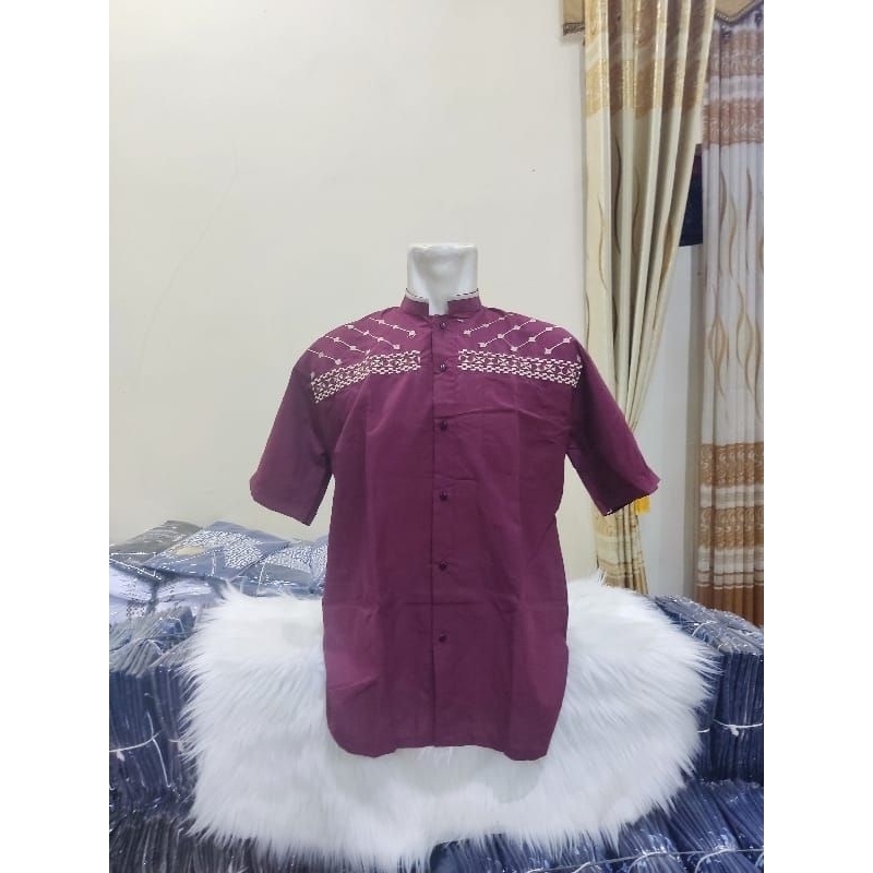 Koko Dewasa Baju Koko Pria Koko bordir lengan pendek