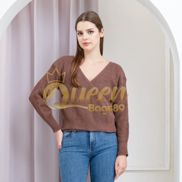 Queenbags89 baju outfit cewek baju atasan wanita baju Rajut Bunnie Crop