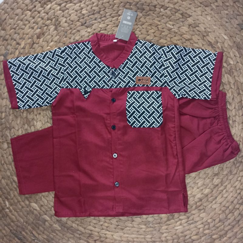 BAJU KOKO ANAK SET USIA 4-8 TAHUN BAHAN KATUN ADEM DAN TEBAL