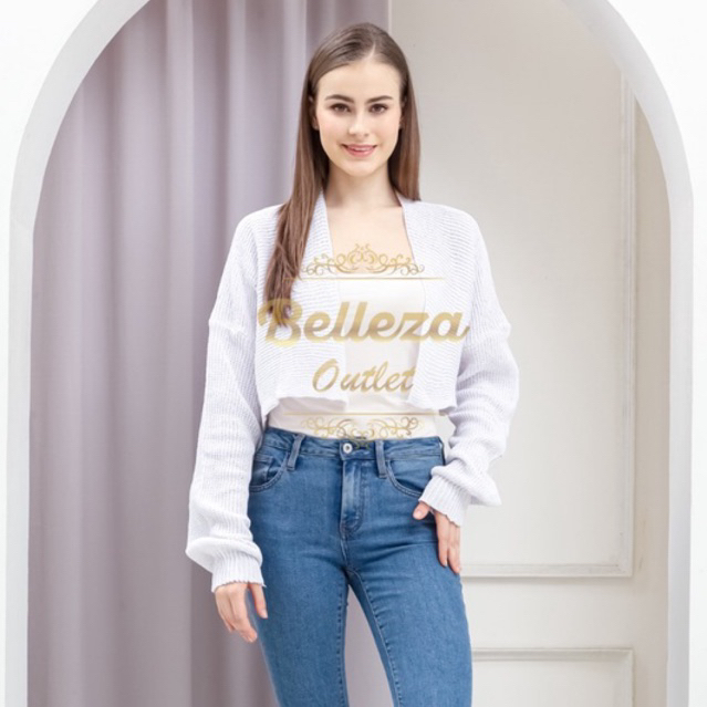 Belleza outlet baju rajut Cardigan rajut atasan wanita olive croptop