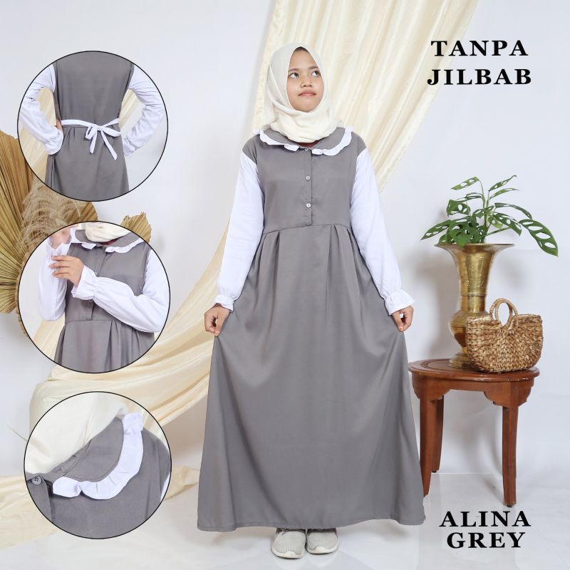 baju gamis anak  perempuan remaja tanggung terbaru umur 13 - 15 tahun