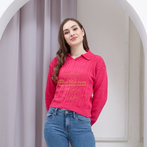 Belleza Outlet baju rajut Cardigan rajut atasan wanita benita cable