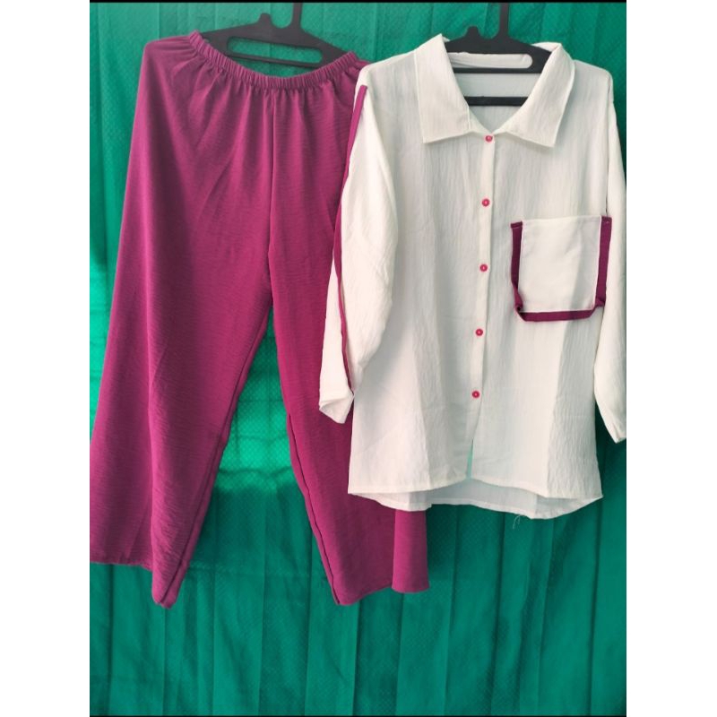 setelan celana crinkle