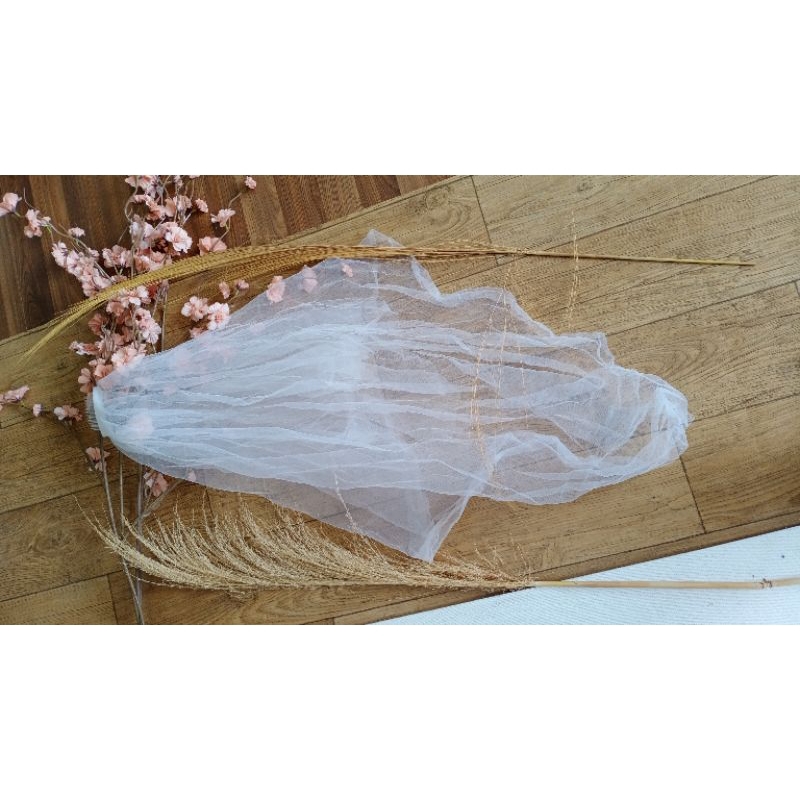 selayar gaun pengantin putih/ Selayar polos/ selayar Puti polos