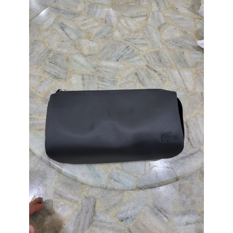 SALE LACOSTE Classic Double Zip Petit Pique Tas Clutch Pria 100% ORI