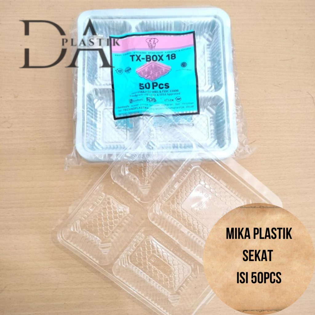 MIKA SEKAT UKURAN 18X18 / MIKA SEKAT NASI KOTAK / MIKA SEKAT 4 / MIKA SEKAT NASI BOX