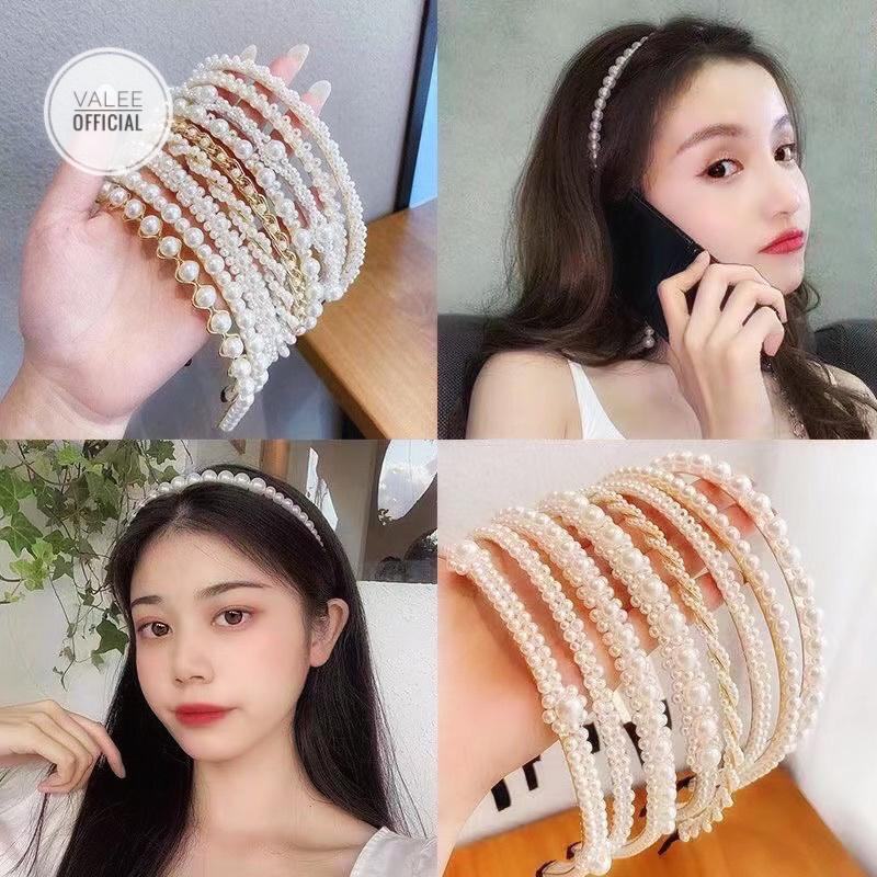 BANDO KAWAT MUTIARA KOREA | BANDANA IMPORT | PEARL HEADBAN