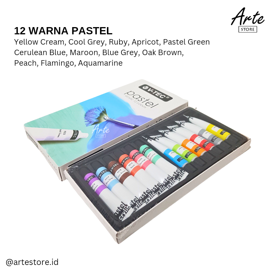 Cat Acrylic VTEC Pastel 12 Warna