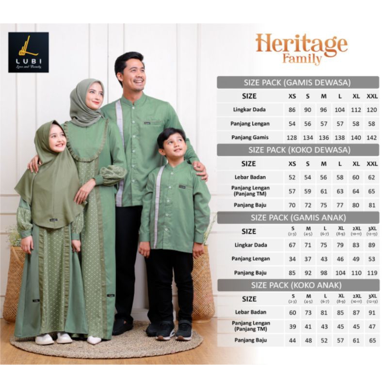 Sarimbit Heritage Family | Gamis Lubi | Sarimbit Lubi