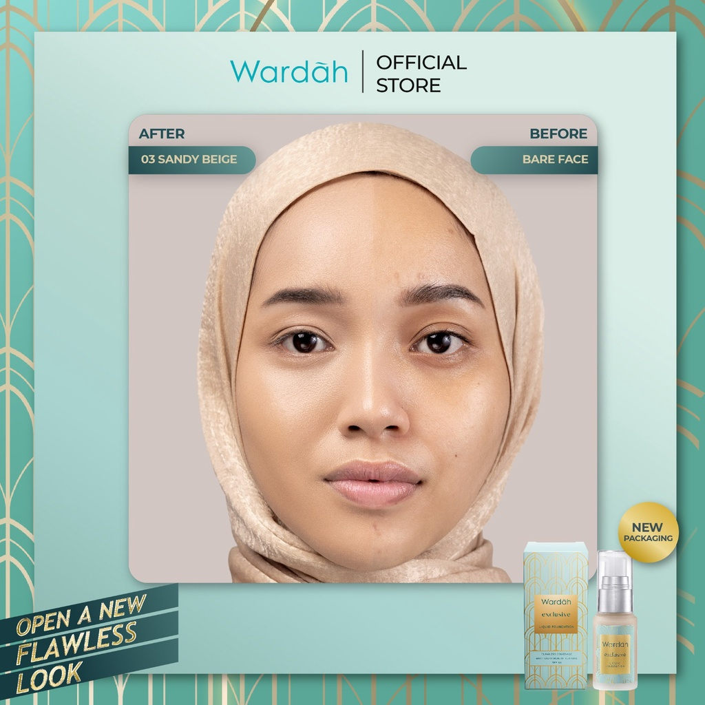 Wardah Exclusive Liquid Foundation - Foundation Matte Yang Tahan Lama Hingga 8 Jam - Alas Bedak dengan SPF 30 - Hasil Akhir Flawless