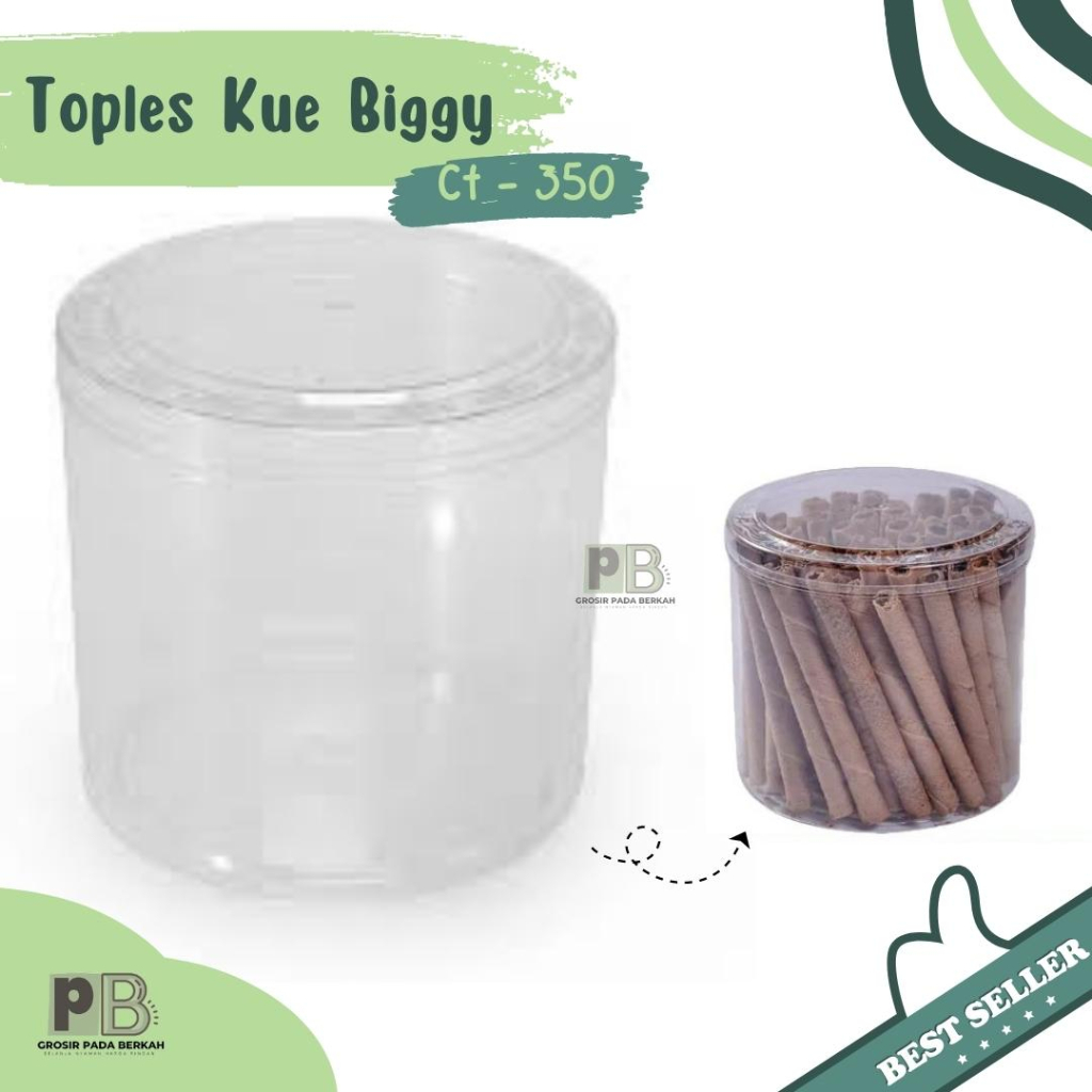 Toples Kue Kering Kue Nastar Biggy 1 kg CT-350 / Toples Mika Biggy CT-350 / Toples Tabung CT 350 / T