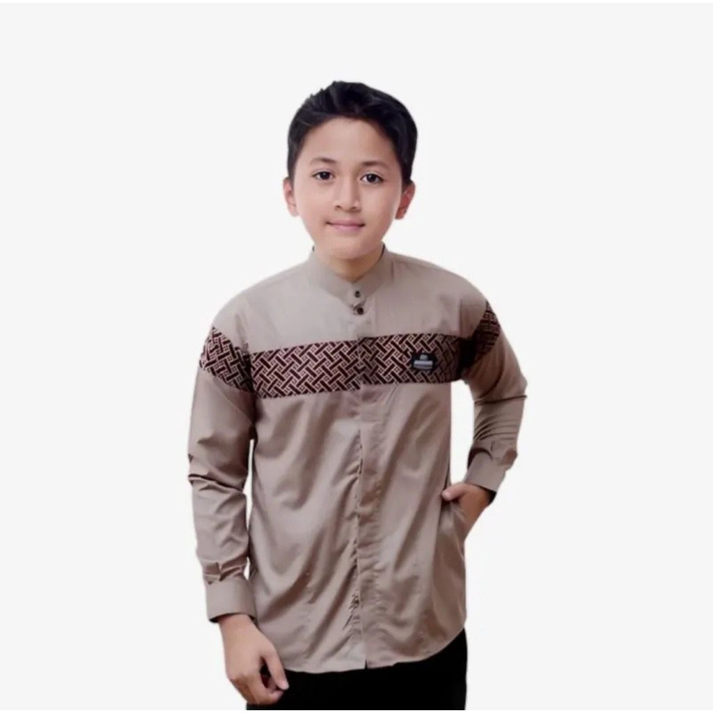 Baju Koko anak  Kombinasi Batik kobata