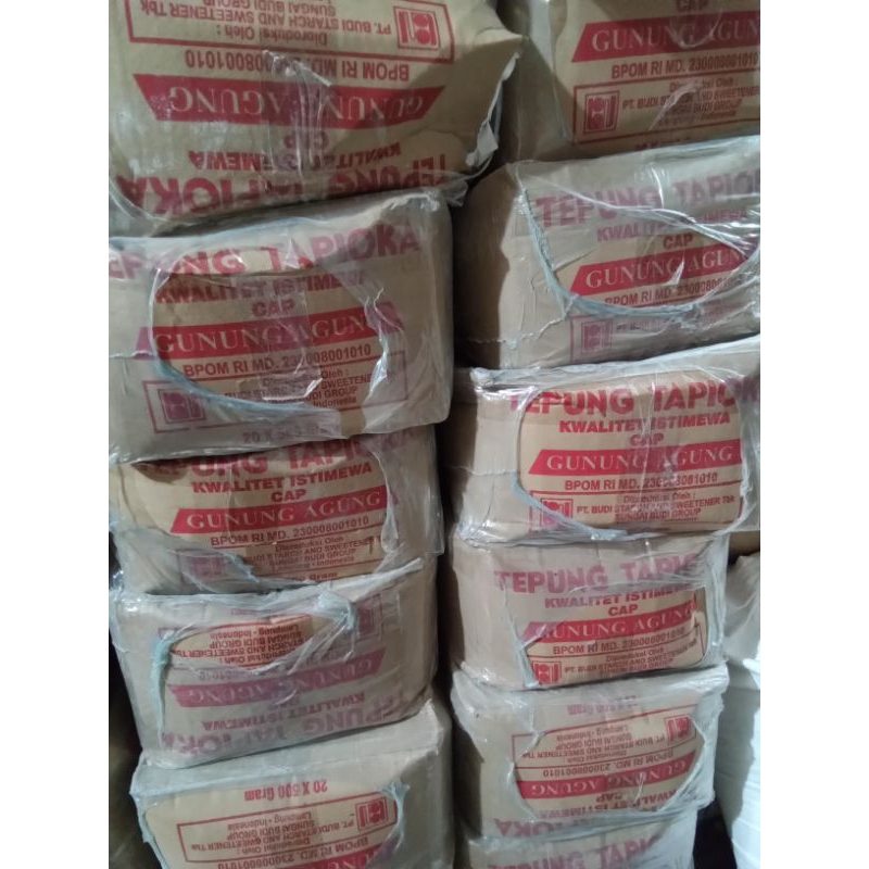 Tepung tapioka 500g x 20 bks cap gunung agung / tepung tapioka 1/2kg / tapioka cap gunung agung merah