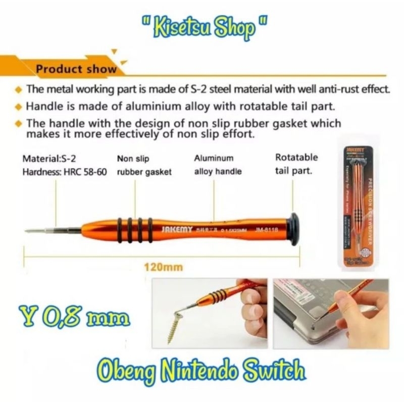 OBENG MODEL Y 0.8 Y 0.6 UNTUK IOS OBENG MANUAL