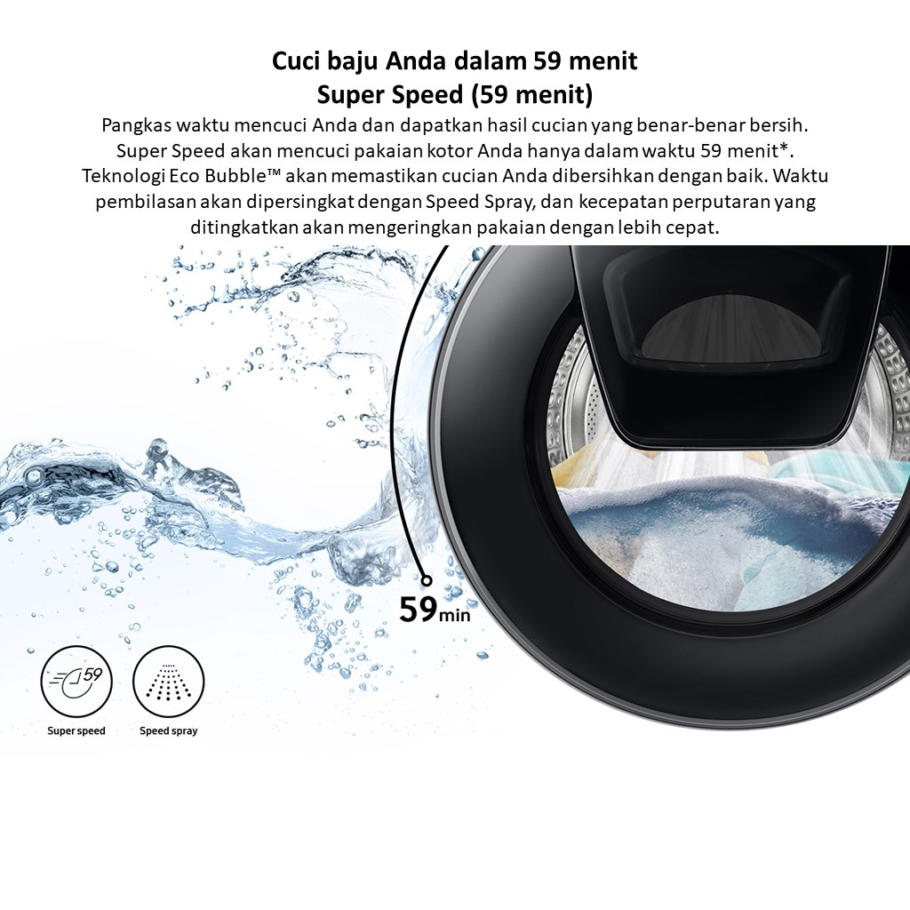 Mesin Cuci Samsung Front Loading [9,5 Kg] WW95T654DLX/SE