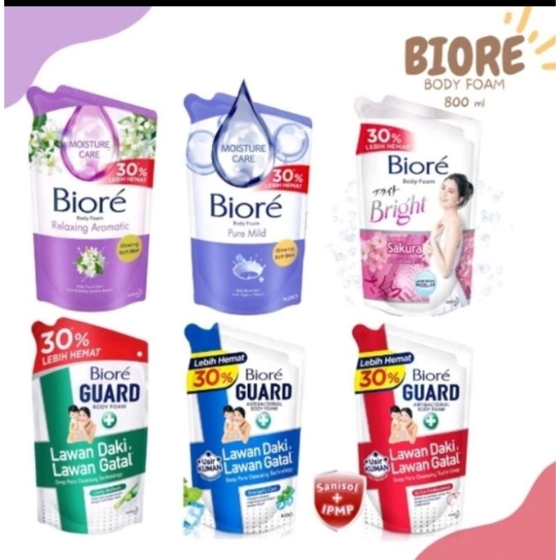 Biore body wash 800 ml Refill cair