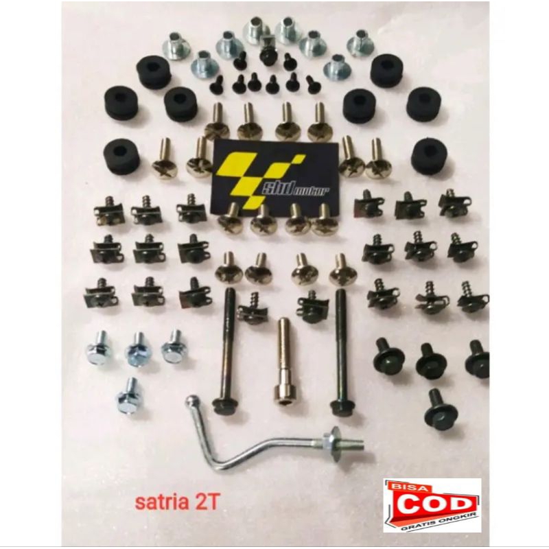 Baut lengkap fullset body Satria hiu / Baut lengkap full karet ring bosh sekrup Satria lumba