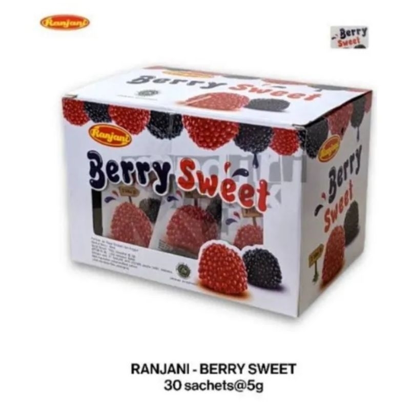 

RANJANI JELLY TAS BERRY SWEET PERMEN KENYAL JELI STROBERI DAN ANGGUR ISI 30 PCS 5gr