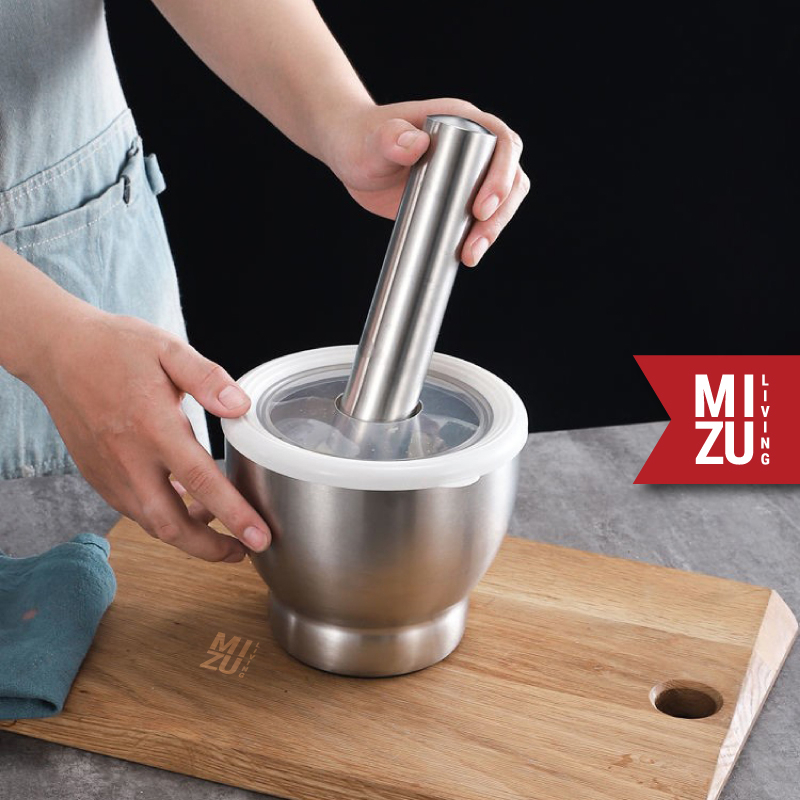 TSUBUSU S Mortar Pestle Ulekan Cobekan Tumbukan Obat Stainless Steel