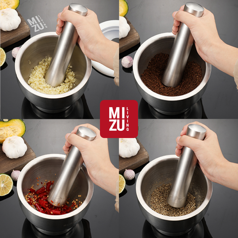 TSUBUSU M Mortar Pestle Ulekan Cobekan Tumbukan Obat Stainless Steel