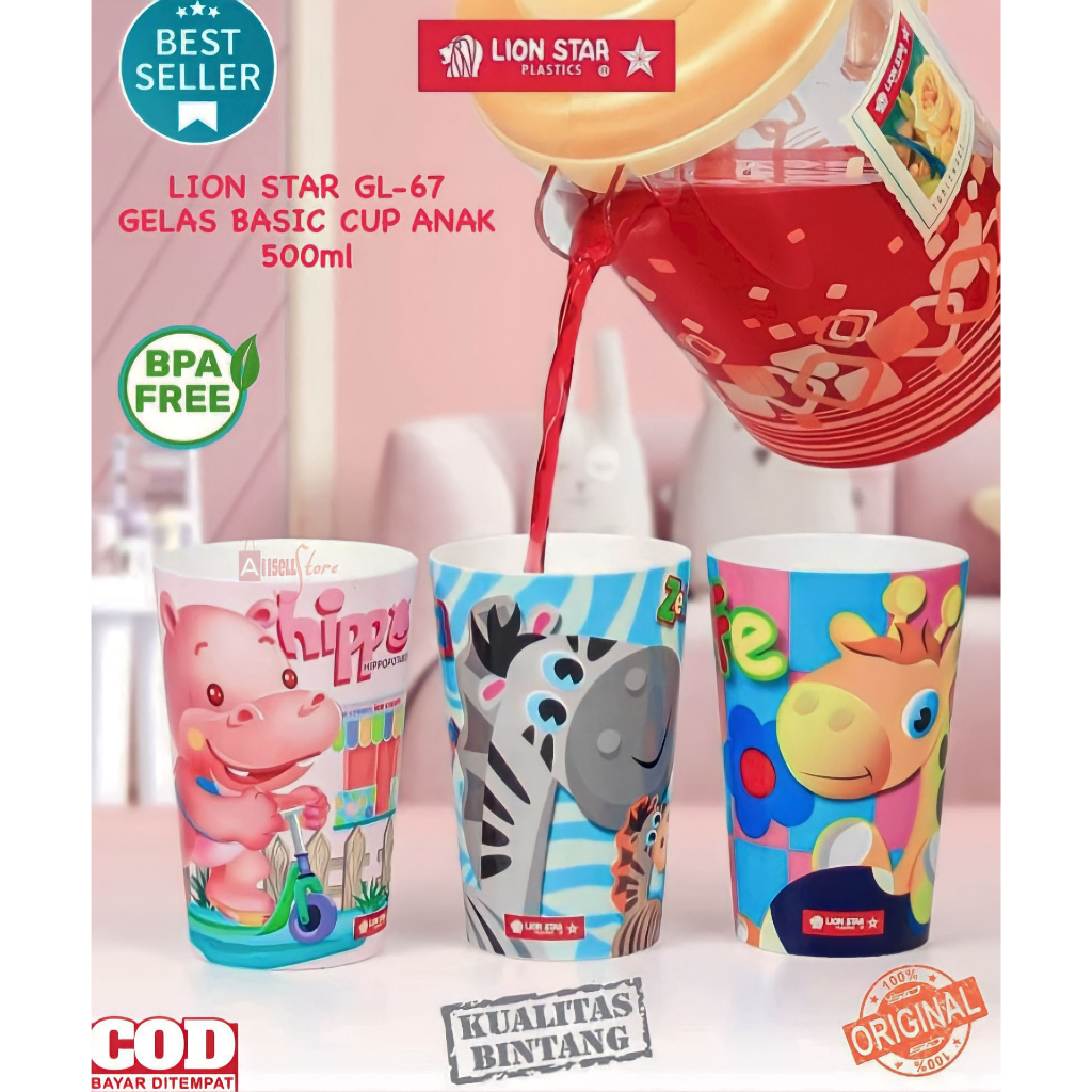 ( BISA COD ) PROMO Lion Star Gelas Basic Cup Anak / Gelas Minum Anak Lucu / Gelas minum Anak Karakter / Mug Anak Lucu / Wadah Minum Anak / Gelas Cup Lucu / Mug Anak / Mug Karakter