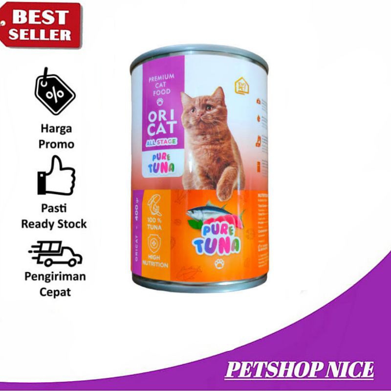 Paket 8pcs Makanan Kucing Ori Cat Kaleng 400gr - Pure Tuna