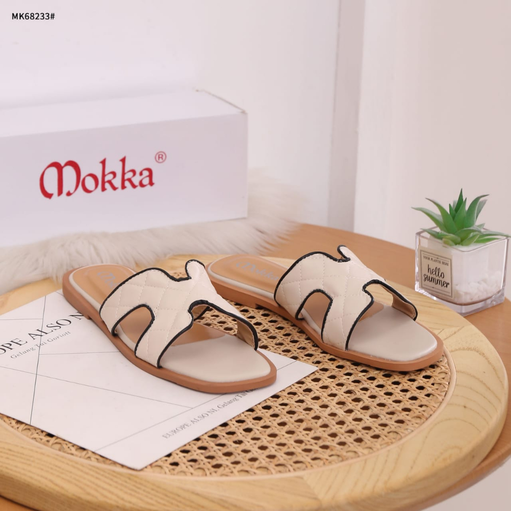 Mokka Casual H With Leather Flat Women Sandal MK68233