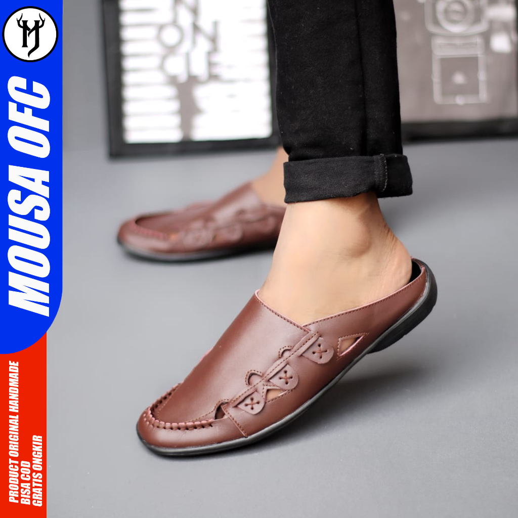 MOUSA PELTIC - Sandal Sepatu Casual Kulit Asli Pria