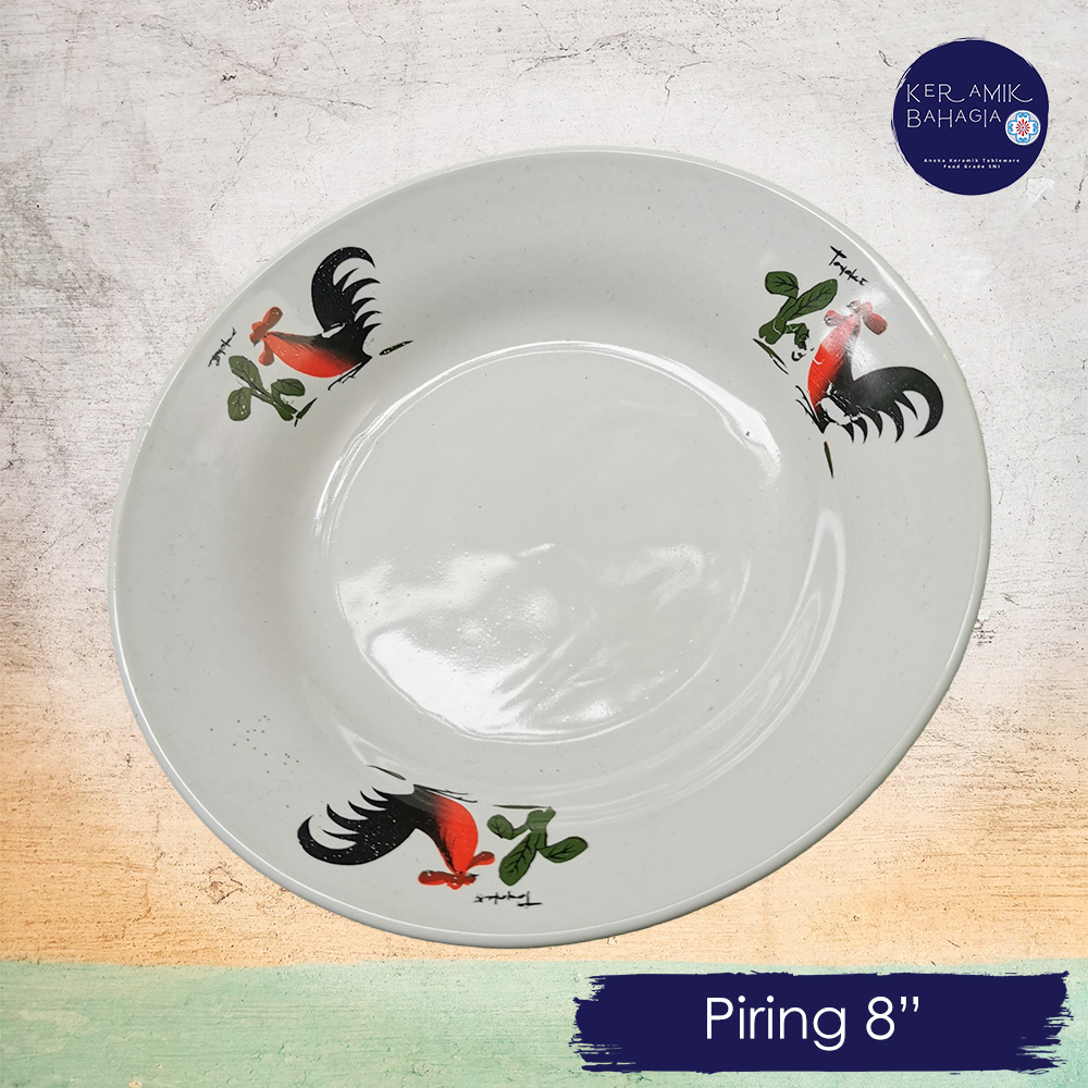Piring Keramik / Piring Makan Toyoki Motif Ayam Jago