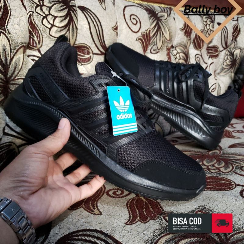 Terlaris Diskon  Sepatu Sekolah - Sepatu Adidas Hitam - Seragam Sekolah Cewek Cowo Sd Smp Sma