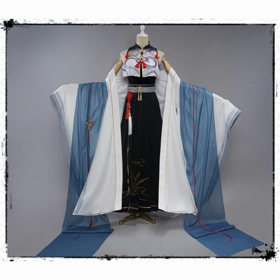 PRE-SALE UWOWO Genshin Impact Fanart Shenhe Chinese Hanfu Traditional Clothing Liyue Cosplay Costume