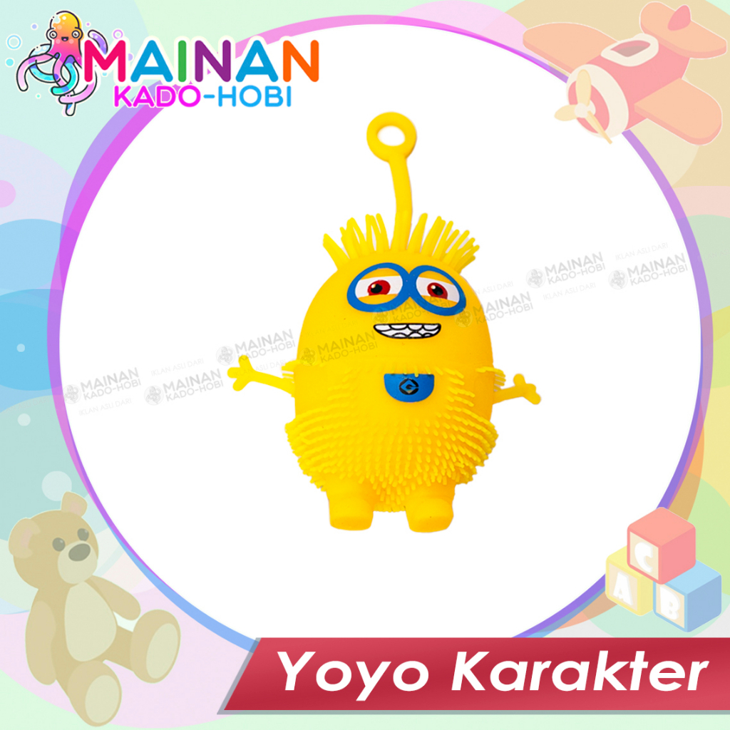 MAINAN EDUKASI ANAK YOYO SQUISHY UBUR JELLY KARAKTER LED MINION