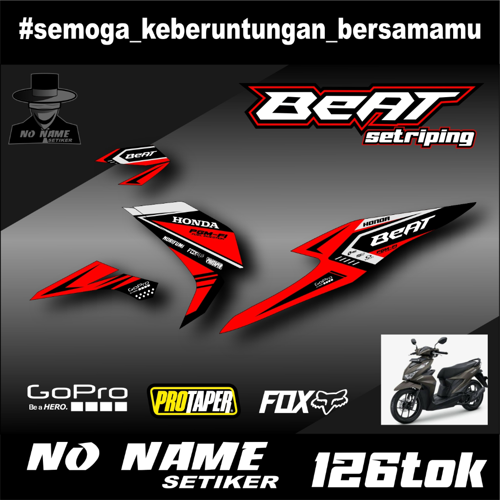 Stiker striping Beat deluxe New 2020 2021 (126tok) List Variasi sticker