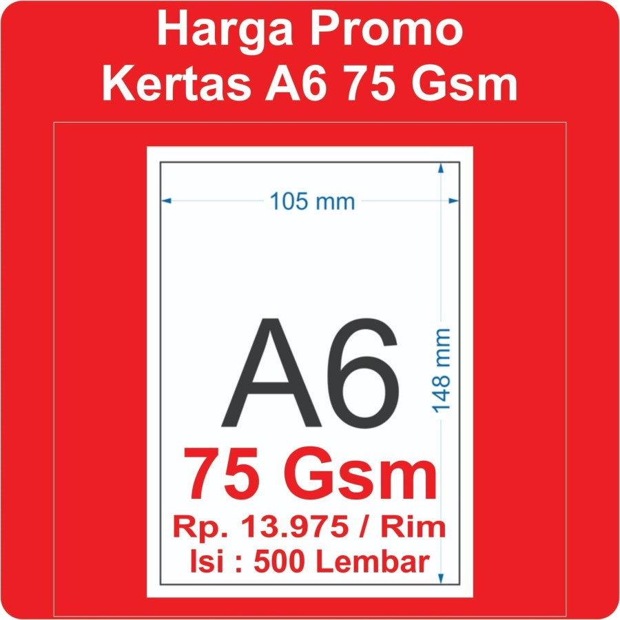 Kertas HVS A6 75gram isi 500 Lembar Untuk Cetak Resi Online