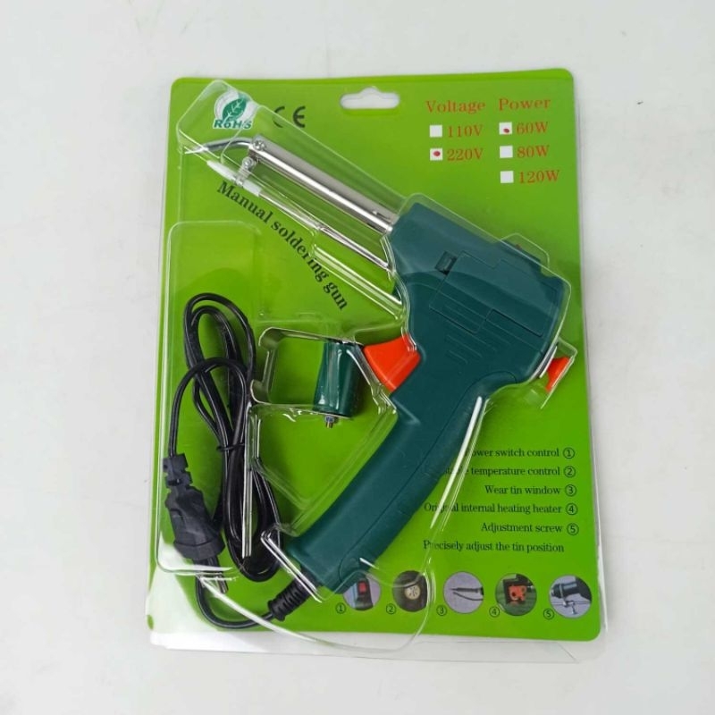 Taffware Solder Listrik Tembak Tin Iron Gun Handheld Wire Hanger 60W - GT10